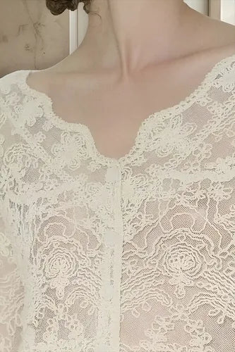 Blusa De Gasa Labrada Corta