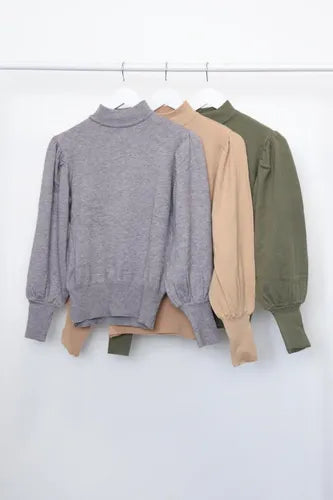 Sweater Tejido Mangas Globo