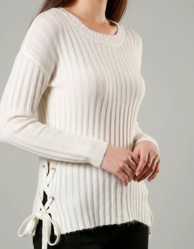 Sweater Basico Importado Blanco Liso Único