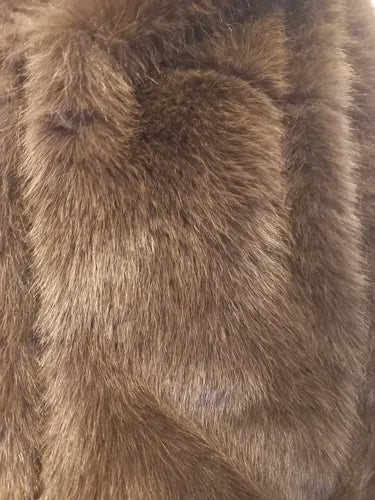 Saco Chaqueta De Piel Sintética Corto Chocolate L Lisa