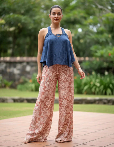 Pantalón Palazzo  Estampado Modelo Grande Nude Estampado 1