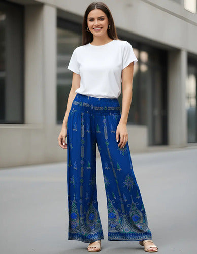 Pantalon Palazzo Hindu Hippie Chic T/ Rapsodia Talle M A Xl