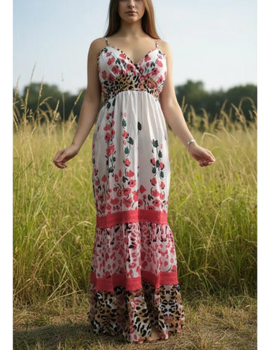 Vestido Solero Largo Sirena Importado Estampado Boho  India