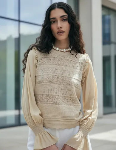 Sweater Tejido Importado Cod. 38 Beige Único