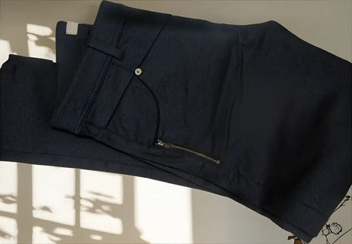 Pantalón Chupin Gabardina Oficina Uniforme Talle M 28 Negro Liso 28