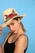 Gorro Sombrero Boho Bordado Importado  Marrón Claro U