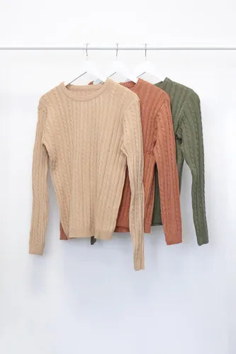 Sweater Pullover Trenzado Básico