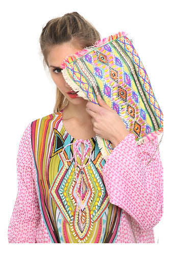 Cartera Bandolera Sobre Importado Bordado Tipo Holi Rapsodia