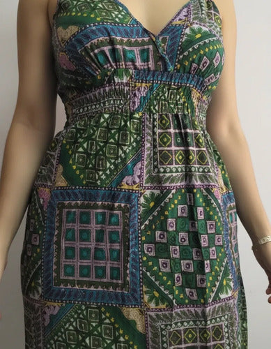 Vestido Solero Largo Sirena Importado Estampado Boho  India