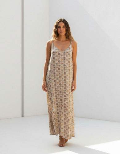 Vestido Sin Mangas De Seda Hindú Amplio