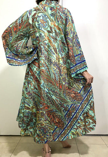 Vestido Mangas Oxford Importado Seda Hindú