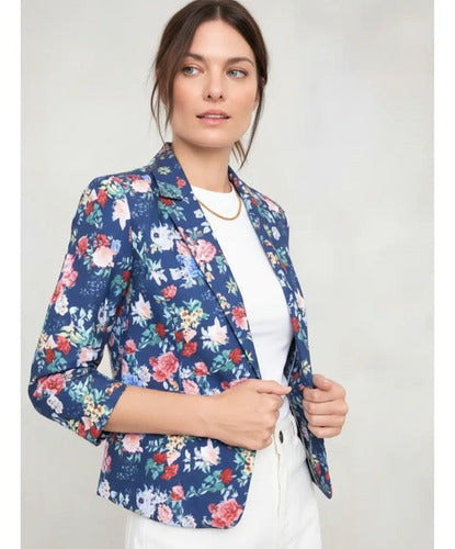 Saco Chaqueta Blazer Floreado Importado