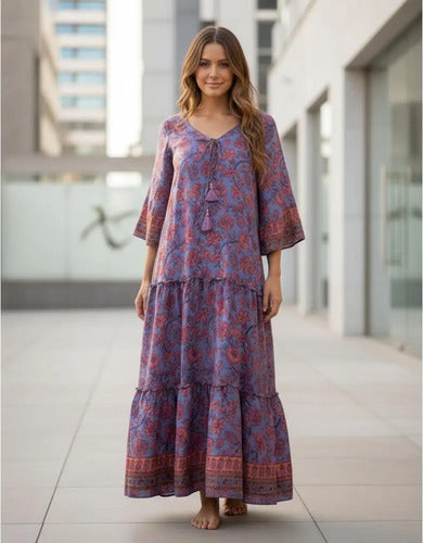 Vestido Seda Hindú India Fiesta
