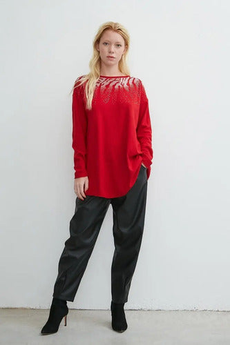Sweater Tejido Strass Importado Amplio Hasta Xxl