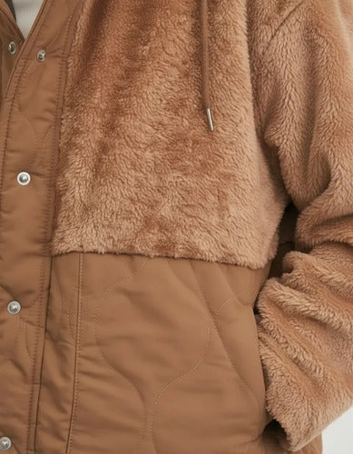 Campera De Peluche Y  Matelasse