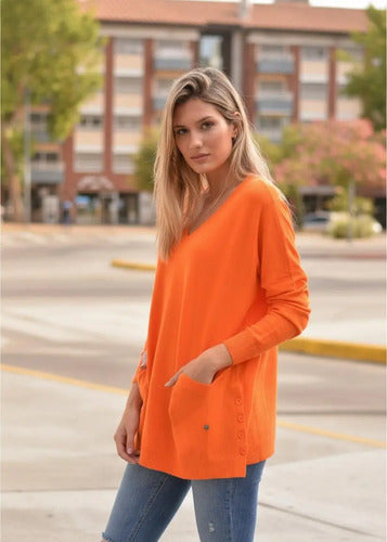 Sweater Bremer Amplio Oversize Hasta Xxl Importado Fucsia Liso Único