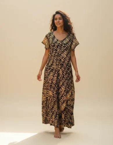Vestido Largo Seda Boho Importado India Tipo Holi Rapsodia