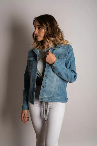 Campera De Jean Elastizada Denim Básica Nueva 2da Selección