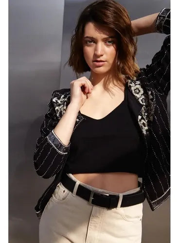 Saco Chaqueta Importada Boho Fiesta Paillettes