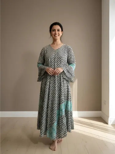 Vestido De India De Algodón Modelo Grande Hasta  Xxxl