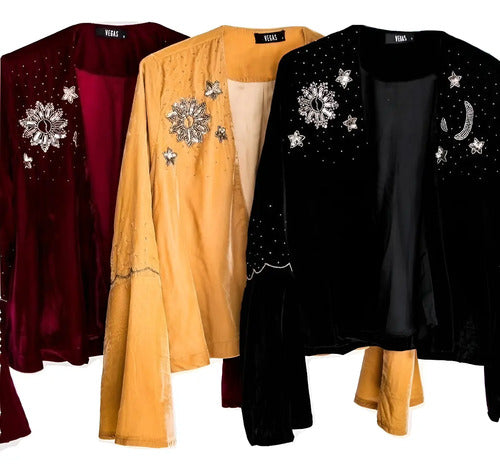 Chaqueta Saco Bordado Importado India Velvet Boho Oxford