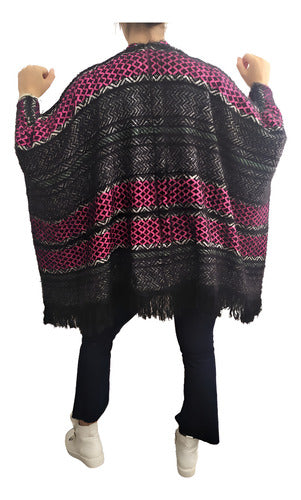 Poncho Saco Ruana Amplio Tejido Xxxl Pelo De Mono