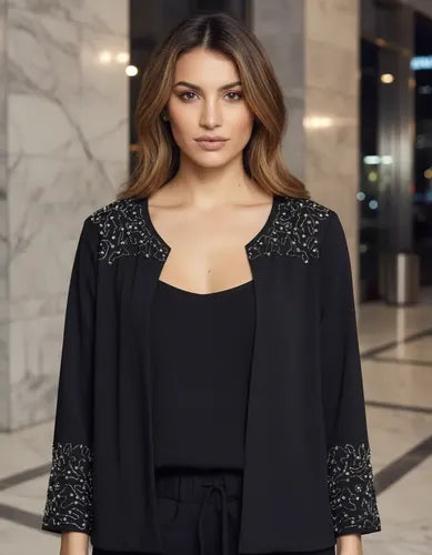 Saco Capa Chaqueta Kimono Noche Fiesta Plata E/gratis!