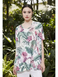 Remera Remeron De Diseño Oversize Blanco Flores 2 Estampado
