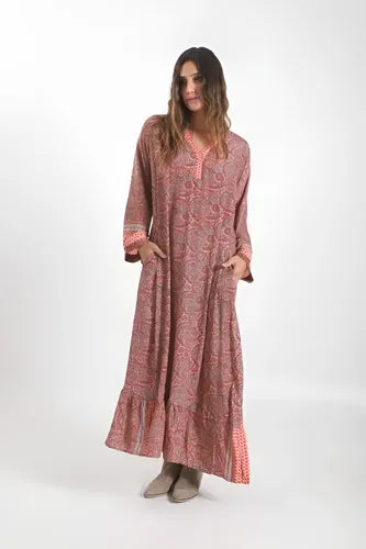 Vestido Largo De Seda Hindú Amplio Mod. 79