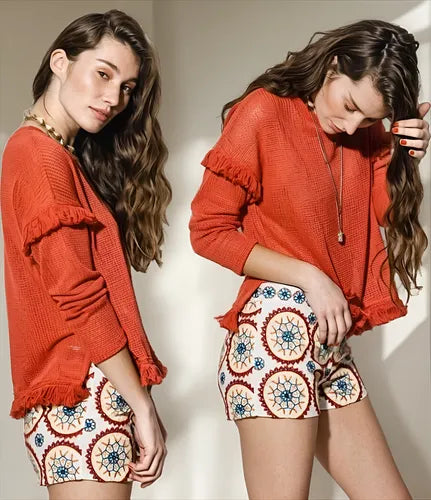 Short Boho Bordado Importado