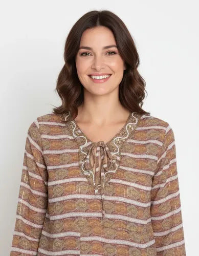 Blusa Camisa Túnica Importada T. Único  Tipo India Style