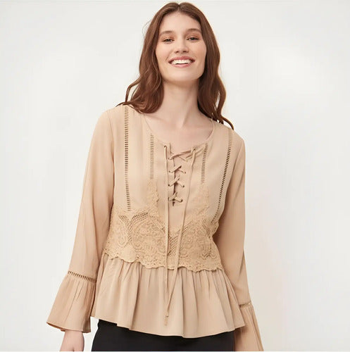 Blusa Camisa Importada Mangas Oxford Estilo Vars Boho Negro Lisa S