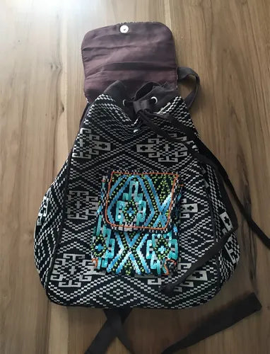 Mochila Bordada Estilo Folk Lentejuelas