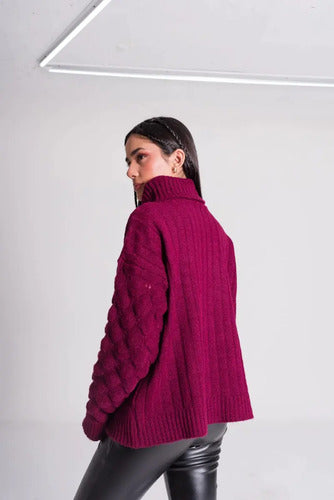 Sweater Polerón  Oversize Talle Grande Marrón Claro Único