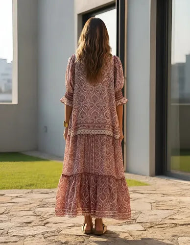 Kimono Seda Hindú  Largo Saco Importado