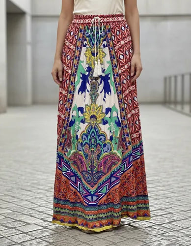 Pollera Larga Maxi Estampada