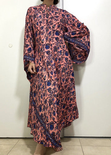 Vestido Mangas Oxford Importado Seda Hindú