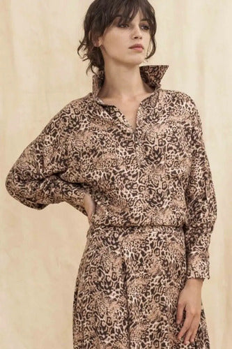 Blusa Camisa Animal Print De Diseño Modelo Grande