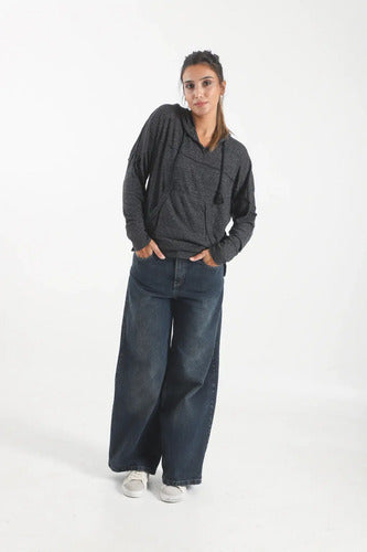 Buzo Liviano Modelo Grande Oversize Único Gris Oscuro Lisa