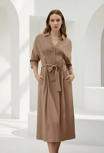 Vestido Camisero De Lino