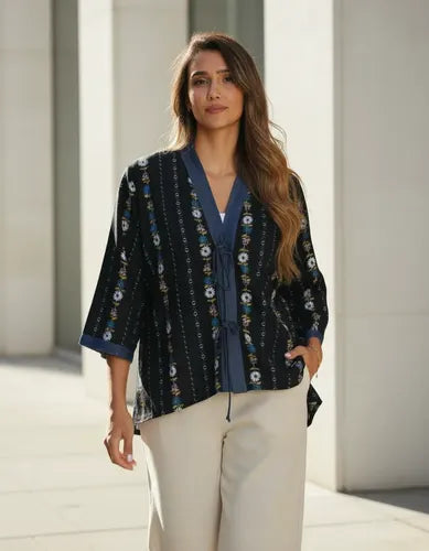 Saco Chaqueta Kimono Estampado Modelo Amplio