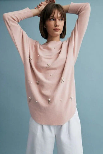 Sweater Tejido Con Perlas Importado Cod. 279