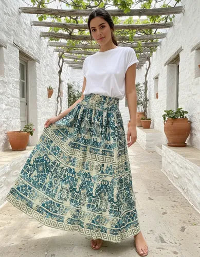 Pollera De Seda Hindú Evasé