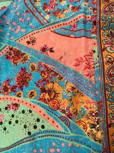 Saco Kimono Seda Hindu Multicolor Unico