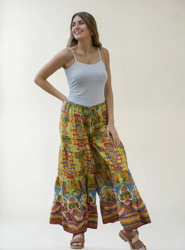 Pantalón Palazzo Estampado Importado Ancho