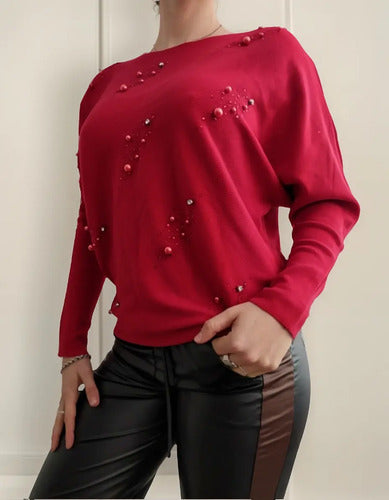 Sweater Tejido Con Strass Importado Cod. 215 Calidad!
