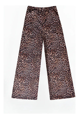 Pantalón Palazzo De Waffle Animal Print Marrón Animal Print Único