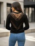 Sweater Bordado Importado Lentejuelas Paillettes Cod. 519 Negro Único