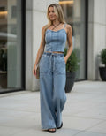 Pantalón Jean Oxford Denim Celeste Liso Xl