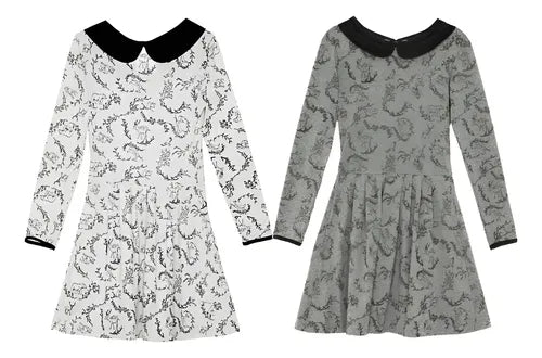 Vestido Estampado De Diseño Con Cuello